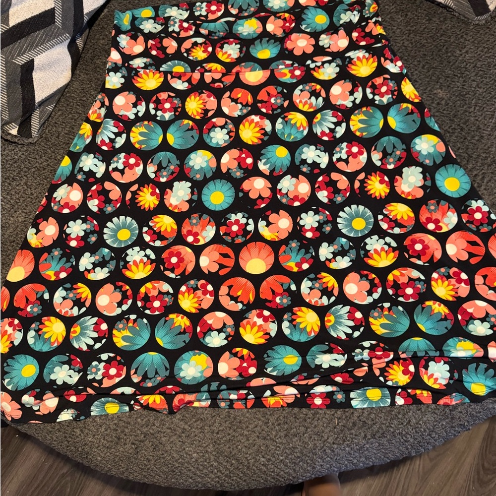 LuLaRoe A-Line Skirt with Colorful Floral Design